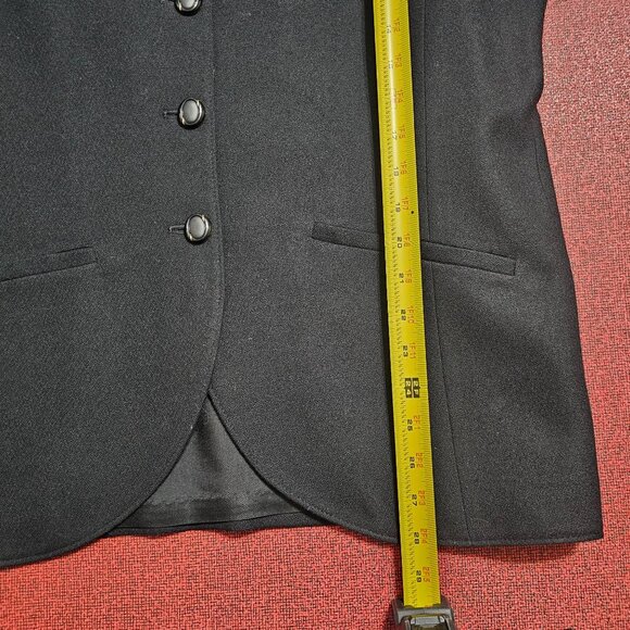 VTG Pendleton Wool Blazer Jacket 16 Black Virgin Wool Collarless Quiet Luxury - Picture 8 of 10